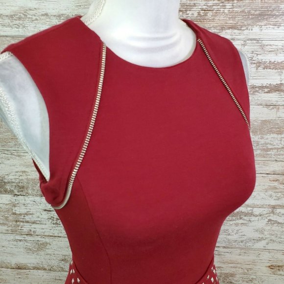 MICHAEL MICHAEL KORS Dark Brandy Ponte Stud Dress - Picture 4 of 8